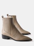 Mint Velvet Western Heeled Pointed Ankle Boots, Taupe