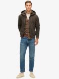 Superdry Essential Logo Washed Zip Hoodie, Ganache Brown