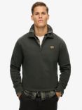 Superdry Contrast Stitch Half Zip Polo Neck Jumper, Washed Black