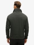 Superdry Contrast Stitch Half Zip Polo Neck Jumper, Washed Black