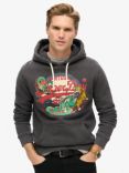 Superdry Tokyo Vintage Logo Graphic Hoodie, Blackboard