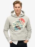 Superdry Tokyo Vintage Logo Graphic Hoodie, Pumice Stone Beige