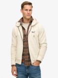 Superdry Essential Logo Washed Zip Hoodie, Washed Chalk