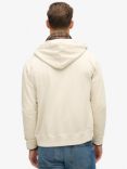 Superdry Essential Logo Washed Zip Hoodie, Washed Chalk