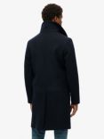 Superdry Merchant Wool Long Coat, Eclipse Navy