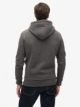 Superdry Embossed Logo Hoodie, Graphite Dark Grey