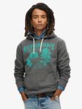 Superdry Outdoor Graphic Hoodie, Granite Grey Marl