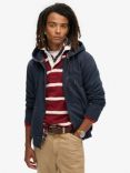 Superdry Essential Logo Washed Zip Hoodie, Eclipse Navy