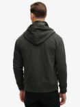 Superdry Essential Logo Washed Zip Hoodie, Washed Black