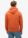 Superdry Essential Logo Washed Zip Hoodie, Autumn Glaze Brown