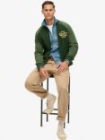 Superdry College Graphic Bomber Jacket, Forest Green