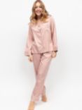 Fable & Eve Highbury Shirt Long Pyjama Set, Light Pink