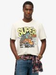 Superdry Organic Cotton Dragnut Odd Rods Loose Fit T-Shirt, Winter White