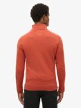 Superdry Essential Embroidered Knitted Half Zip Jumper, Autumnal Orange