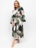 Fable & Eve Highnury Floral Long Dressing Gown, Black/Multi