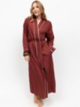 Fable & Eve Fitzrovia Long Sleeve Long Dressing Gown, Rust