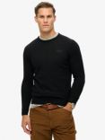 Superdry Essential Slim Fit Crew Jumper, Black