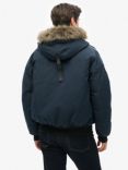 Superdry Everest Faux Fur Bomber Jacket, Eclipse Navy