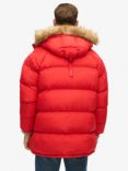 Superdry Everest Longline Baffled Parka Jacket, Heritage Red