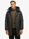 Superdry City Tweed Padded Parka Jacket, Grey Herringbone