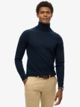 Superdry Merino Wool Blend Roll Neck Jumper, Darkest Navy