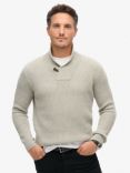 Superdry Merchant Shawl Neck Jumper, Grey Marl