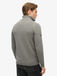 Superdry Cotton Classics Knit Henley Jumper, Grey Marl