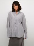 KAFFE Mackie Oversized Stripe Shirt, Grey/White