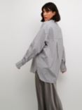 KAFFE Mackie Oversized Stripe Shirt, Grey/White