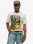 Superdry Travel Postcard Graphic T-Shirt, Glacier Grey Marl