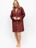 Fable & Eve Fitzrovia Long Sleeve Nightshirt, Rust