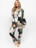 Fable & Eve Highbury Floral Shirt Long Pyjama Set, Black/Multi