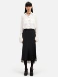 THE KOOPLES Lace Midi Skirt, Black