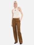 THE KOOPLES Wide Leg Wool Trousers, Khaki