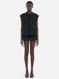 THE KOOPLES Sleeveless Sequin Tweed Jacket, Black