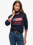 Superdry Americana Roll Neck Knit Jumper, Eclipse Navy