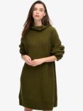 Superdry Chunky Rib Knit Jumper Dress, Dark Moss Green