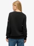 Superdry Organic Cotton Slouchy Knitted Crew Sweatshirt, Dark Charcoal