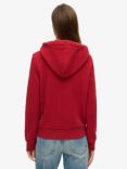 Superdry Organic Cotton Blend Tattoo Script Hoodie, Red Dahlia