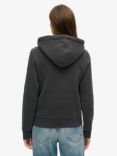 Superdry Organic Cotton Blend Embellished Poster Hoodie, Washed Black