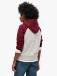 Superdry Essential Baseball Zip Hoodie, Burgundy/ Grey