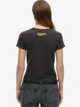 Superdry Tattoo Rhinestone Organic Cotton T-Shirt, Bison Black