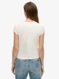 Superdry Embellished Punk Cap Sleeve T-Shirt, Winter White