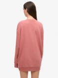 Superdry Luxe Metallic Logo Sweat Dress, Withered Rose