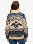 Superdry Ski Lodge Zip Neck Jumper, Island Ecru