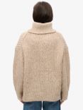 Superdry Brushed Rib Wool Blend Jumper, Light Sand Twist