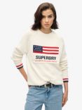 Superdry Americana Crew Knit Jumper, Ecru