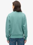 Superdry Luxe Metallic Logo Loose Sweatshirt, Oil Blue Green