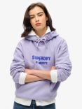 Superdry Sport Luxe Loose Hoodie, Dull Purple