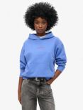 Superdry Core Logo City Loose Organic Cotton Hoodie, Chambray Blue